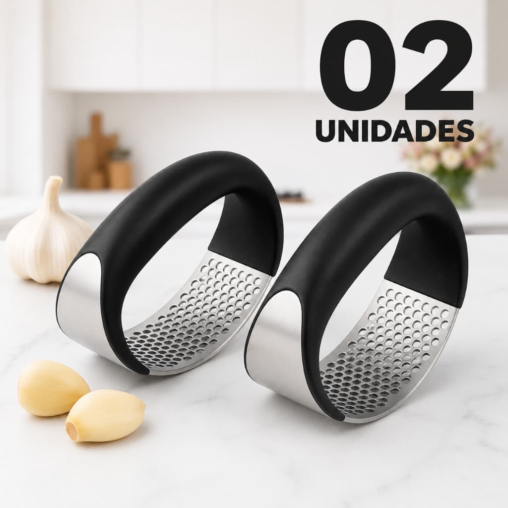 Espremedor de Alho Inox Profissional Manual Triturador Premium Fácil de Limpar