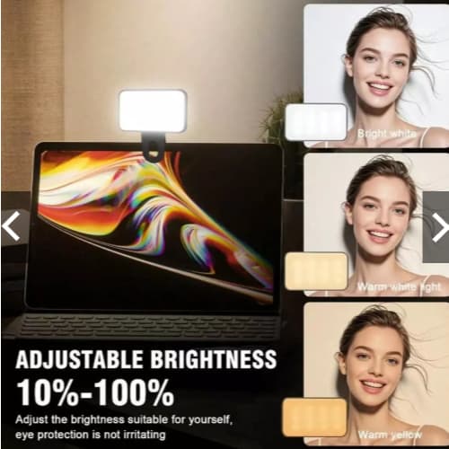 Mini Ring Light LED 3 Modos de Luz Recarregável USB Clip para Celular Selfie Maquiagem Live Stream