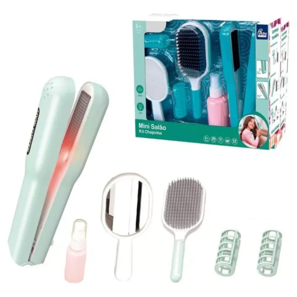 Brinquedo Infantil Mini Salão Beleza Kit Chapinha C/ Som E Luz Fênix