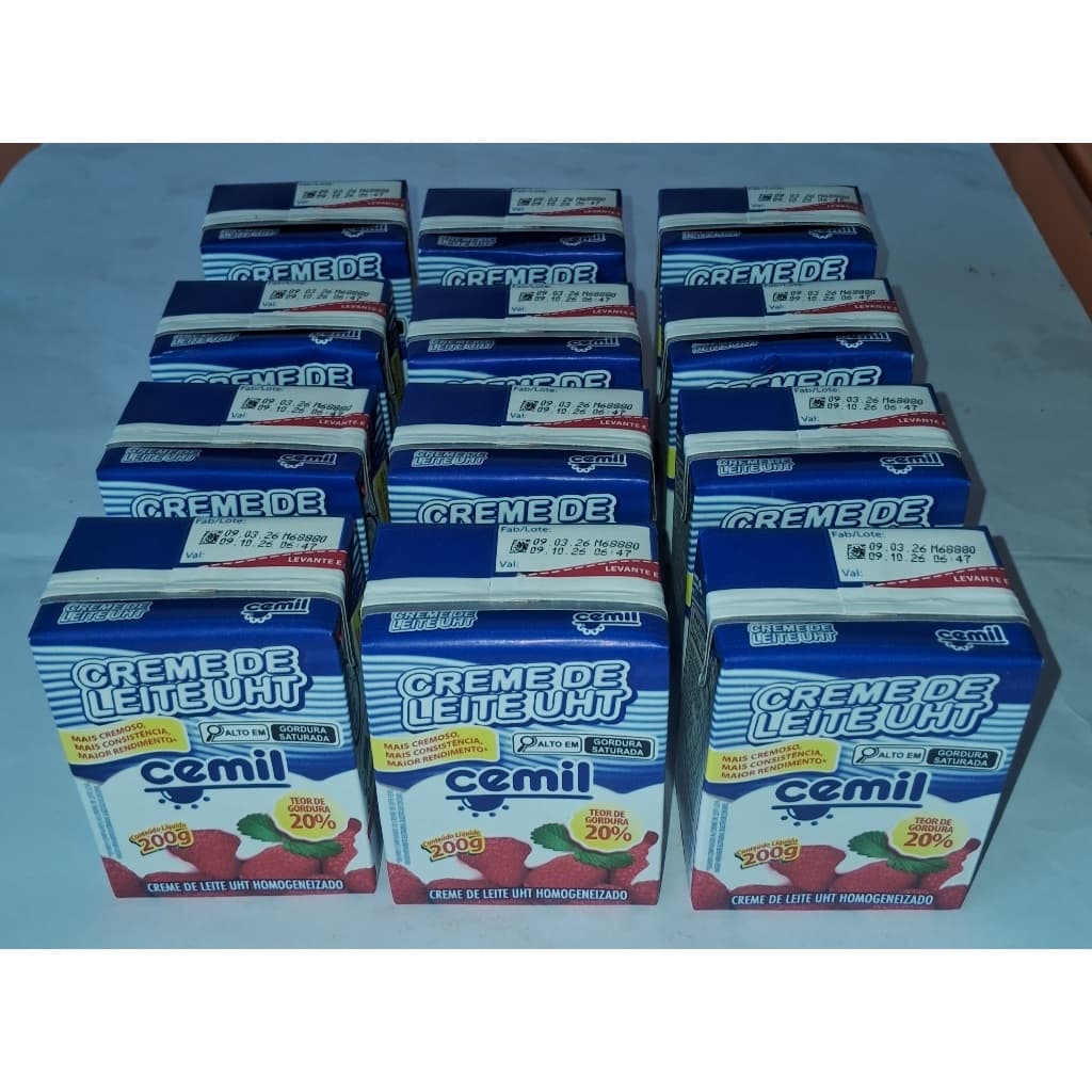 12 UN Creme de Leite Cemil 200g.20% de gordura sobremesa