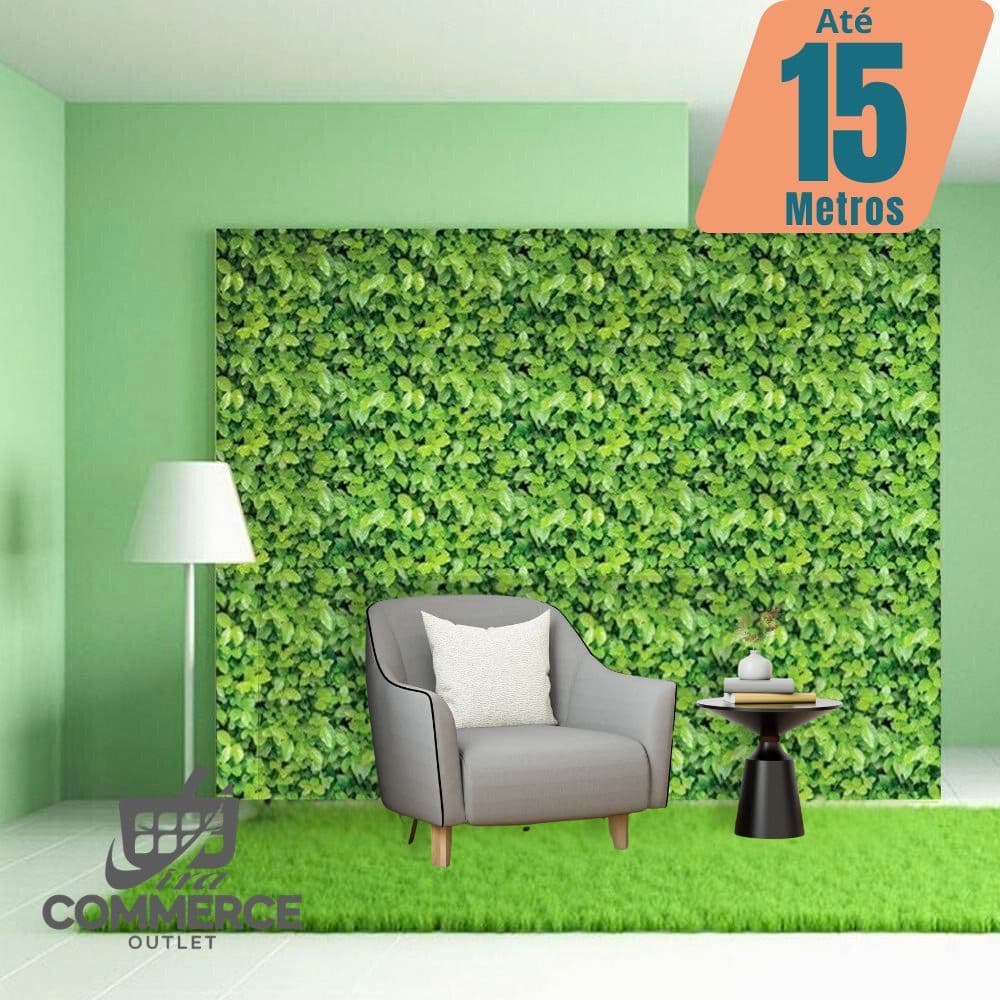 Papel de Parede PREMIUM FOLHAS VERDES 5m x 45cm Adesivo Autocolante Sala Quarto Cozinha