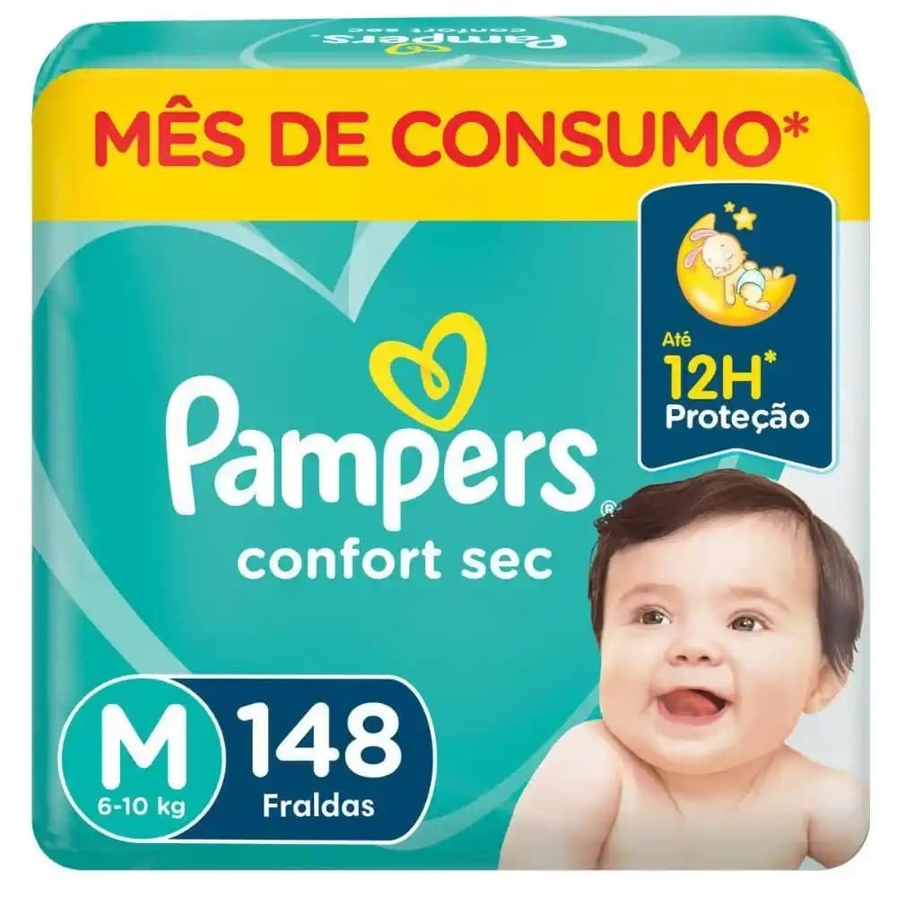 Fralda Pampers Confort sec Jumbo Bag Mega Pacotão (escolha o tamanho)
