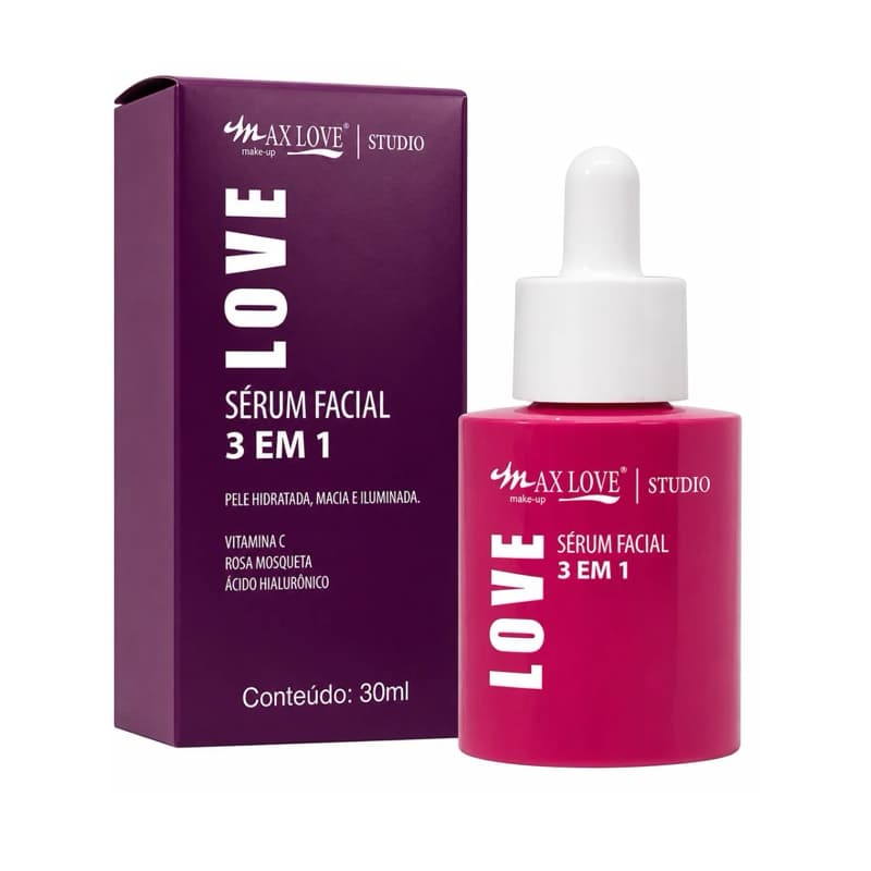 Sérum Facial 3 em 1 Max Love 30ml - Ação Antioxidante e Hidratante