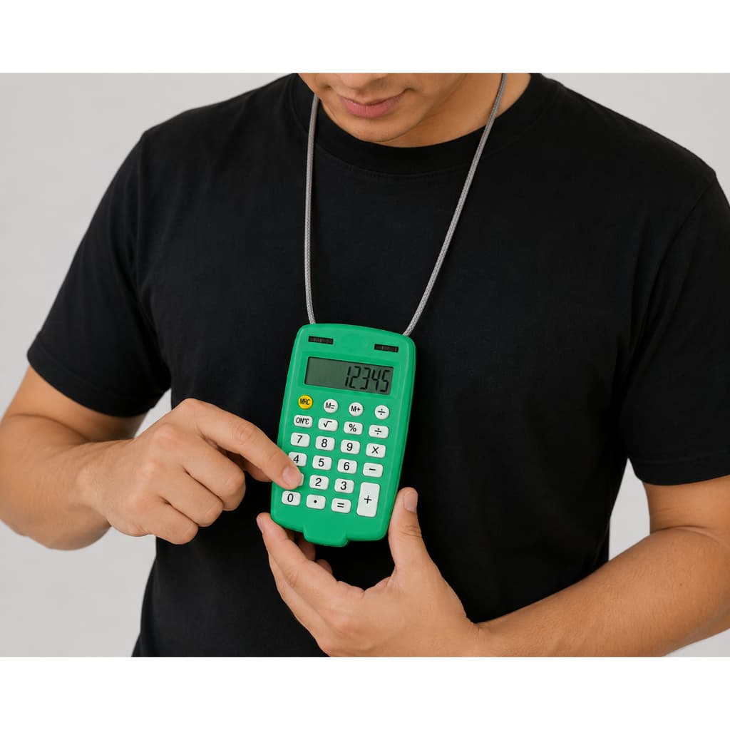 Calculadora Portátil Com Cordão Mini Calculadora Escolar Fácil De Carregar