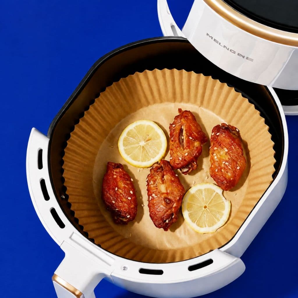 Forma De Airfryer Descartavel Redondo Antiaderente De Papel Cozinha Redondo Fritadeira Cozimento Protetor Forro Tapete