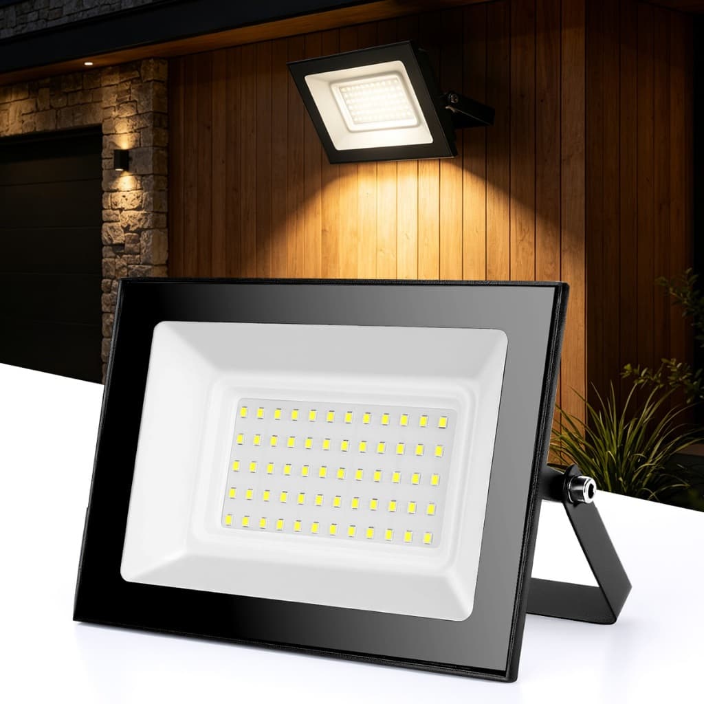 Holofote LED 50W Bivolt 127V 220V IP66 Impermeável Branco Frio Uso Residencial Industrial