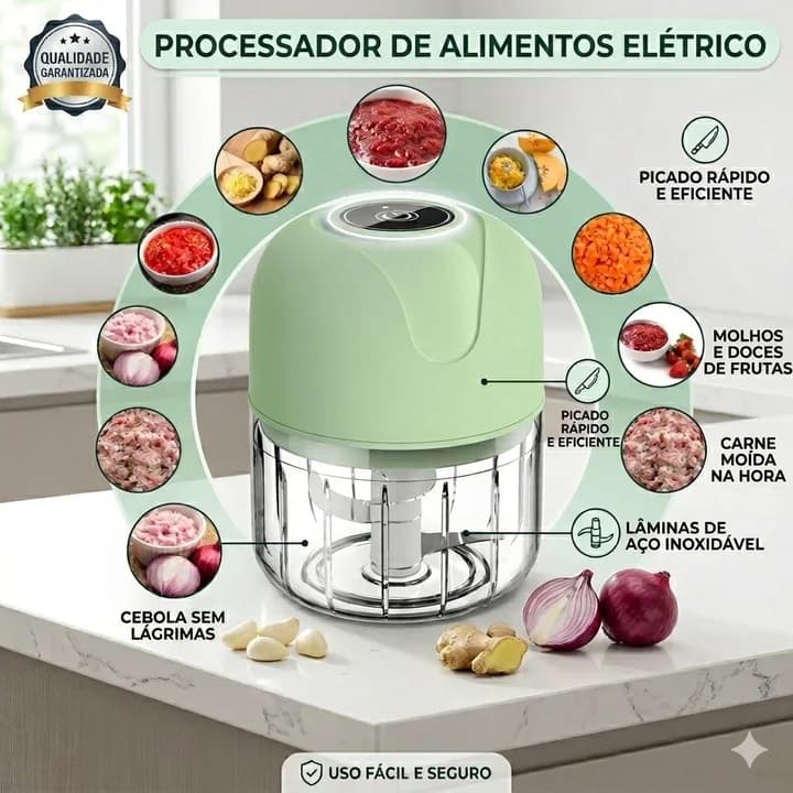 250ml Mini Processador Elétrico de Alimentos Portátil Carne Vegetais Recarregável USB