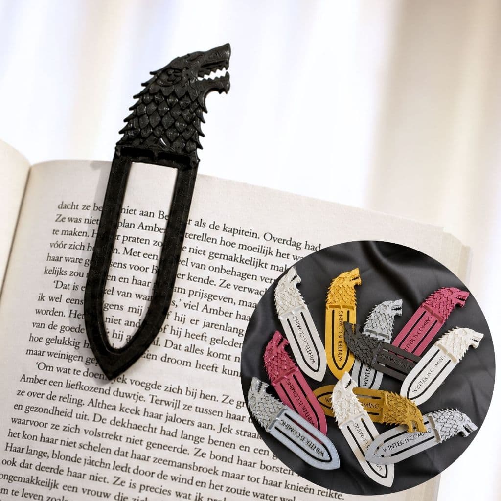 Marcador De Página Game Of Thrones Temático Casa Stark Sword Direwolf GOT Presente Caderno Livros Apostila Decoração