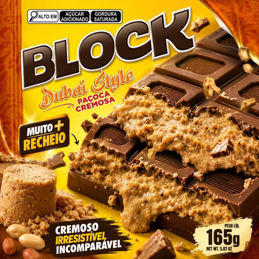 Chocolate Dubai Style Recheio Creme de Paçoca Crocante 165g Arcor