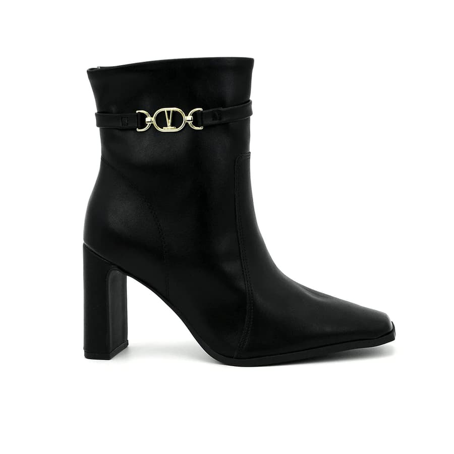 Bota Vizzano Feminino Cano Curto Salto Grosso Com Ziper
