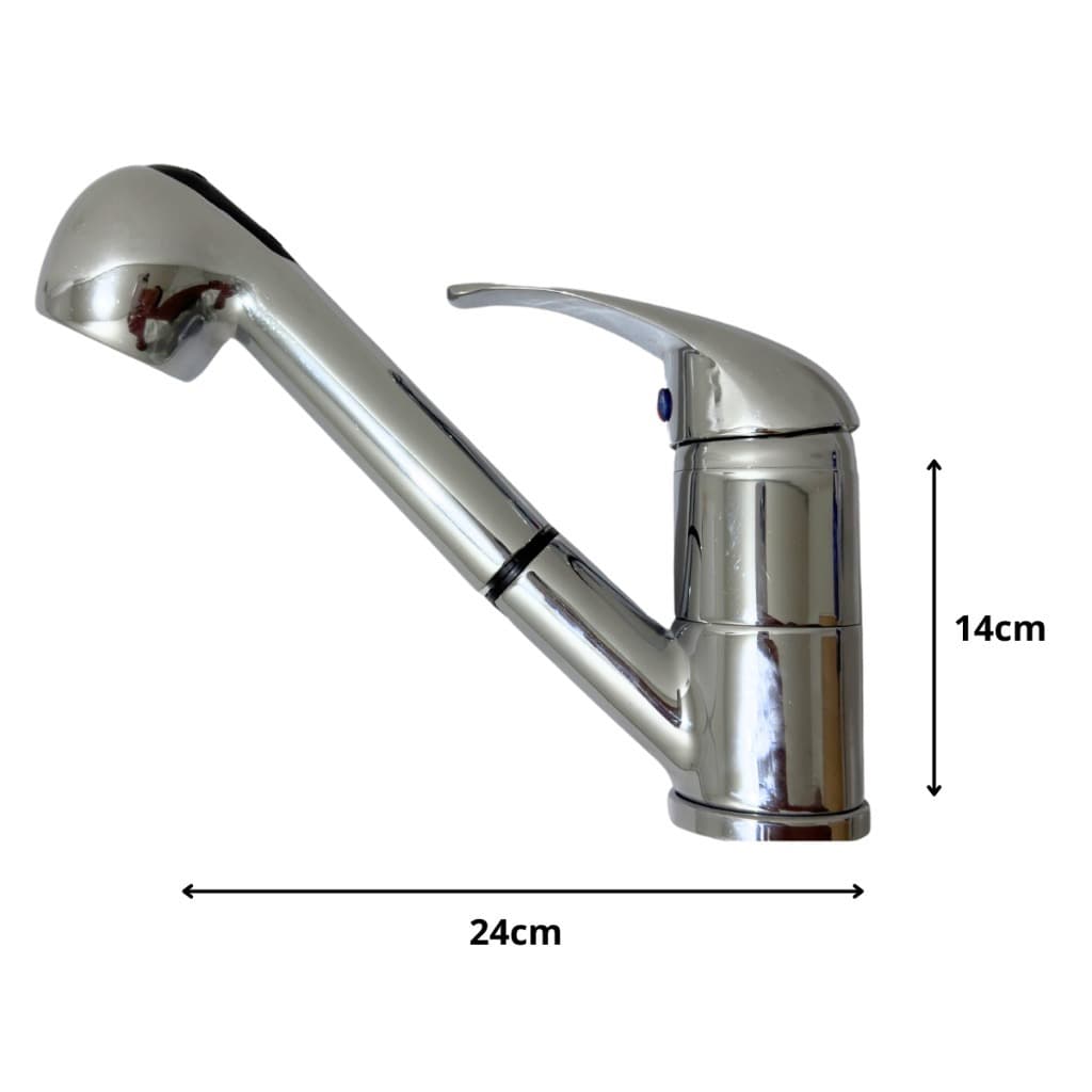 Torneira Ducha com Mangueira de 1,10m Monocomando Quente e Frio em Aço Inox Para Lavatório Salão de Cabelereiro