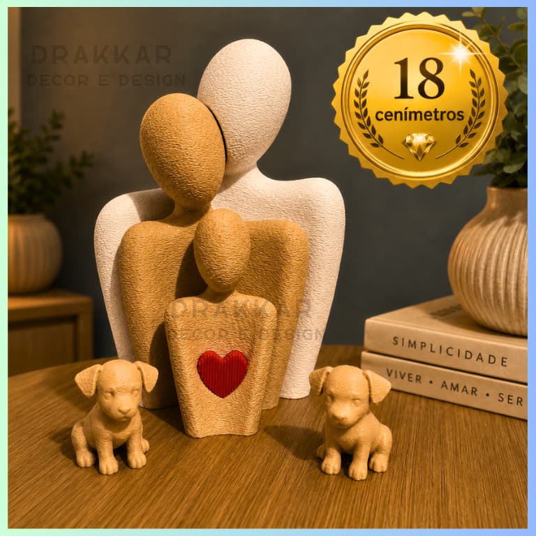 ESCULTURA FAMÍLIA UNIDA - MODELO GRANDE - PERFEITO PARA DECORAÇÃO