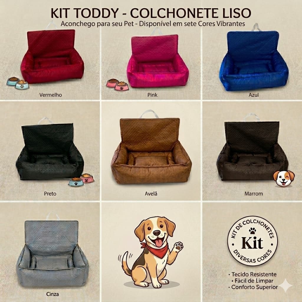 Kit Protetor Banco Toddy Colchonete Pequeno Liso