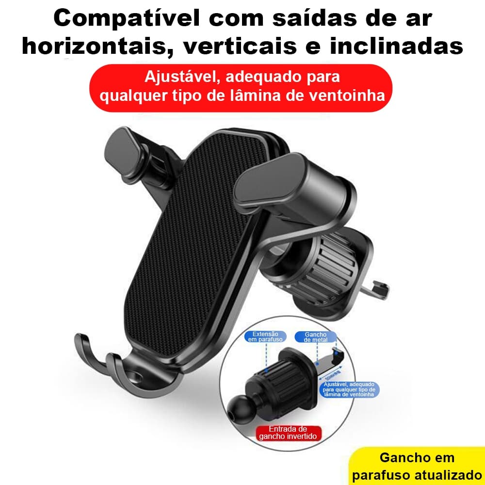 Suporte para Celular de Moto Antivibração com Gancho Universal Sensor de Gravidade 360°