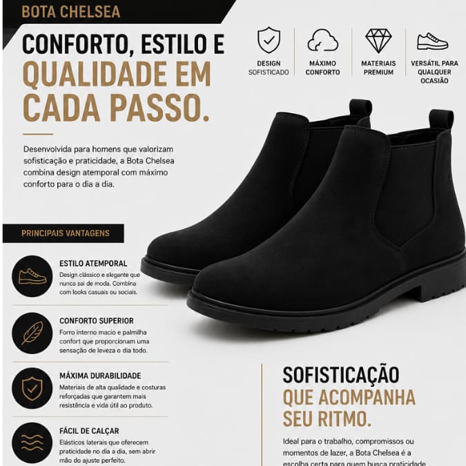 Bota Coturno Masculino Rodeio + Cinto + Carteira + Relógio