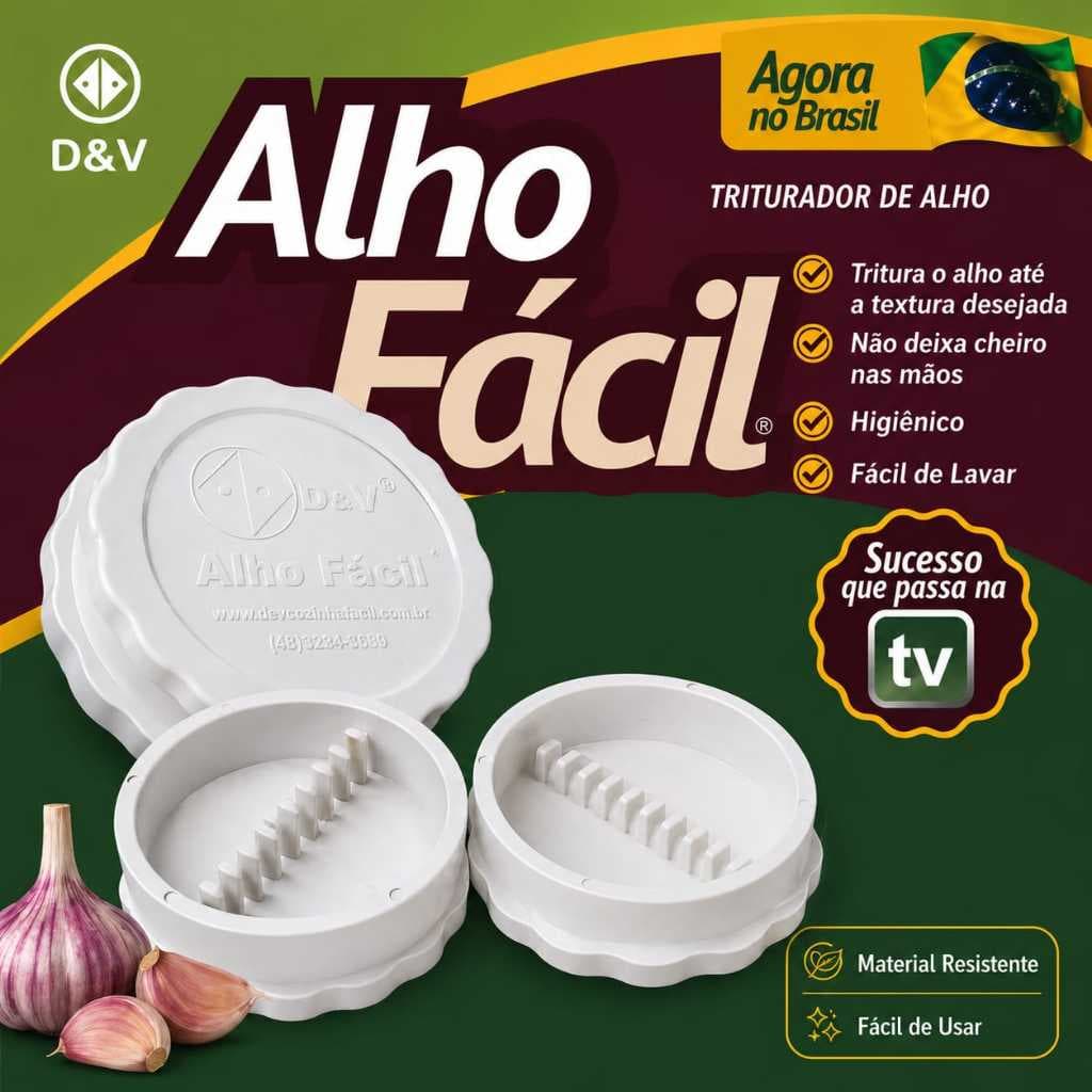 Triturador de Alho Manual - ALHO FÁCIL - D&V