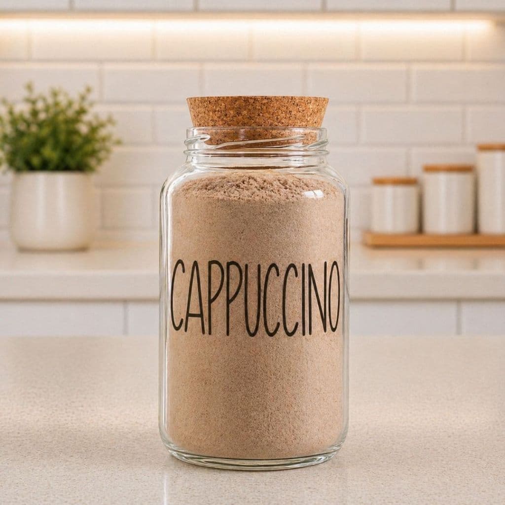 Pote de Vidro Cappuccino 810 ml Com Tampa Rolha Cortiça| Mantimento