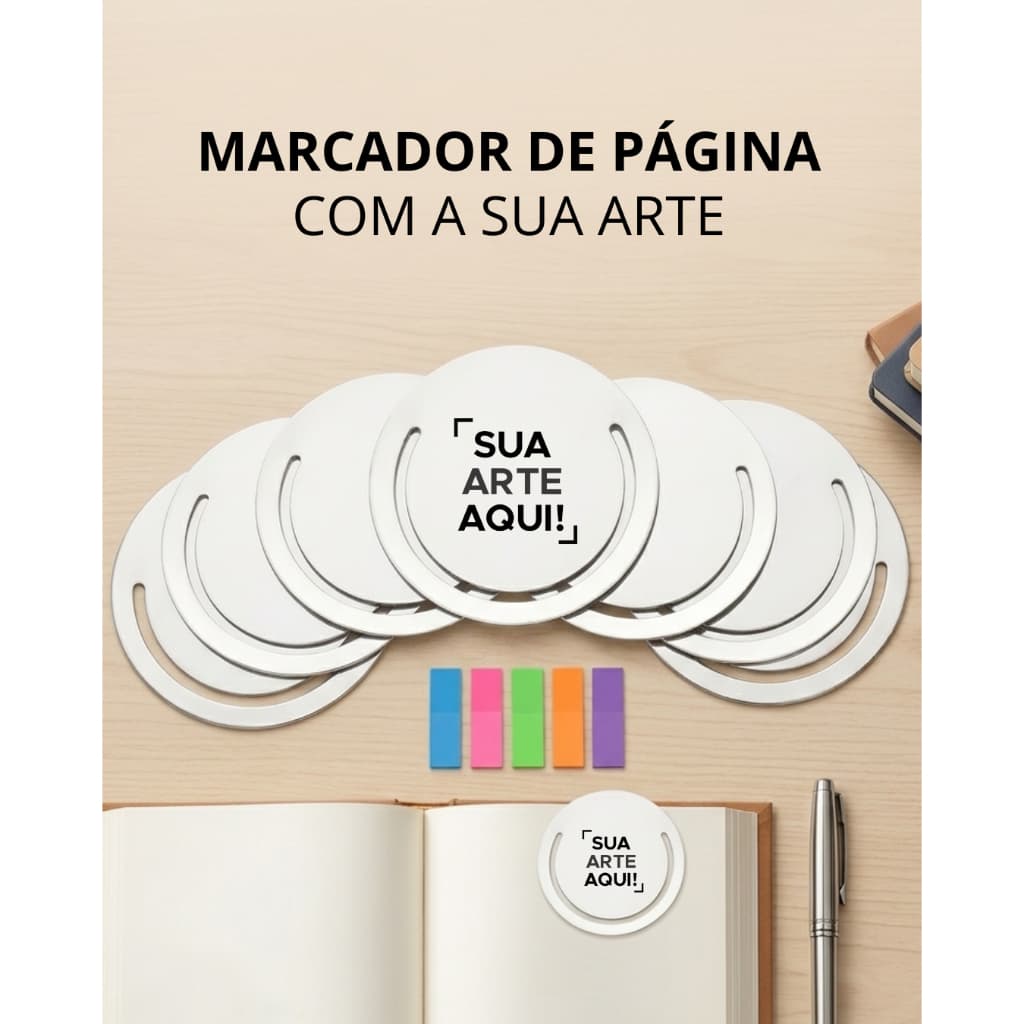 Kit 50 Marcadores de Página Personalizados