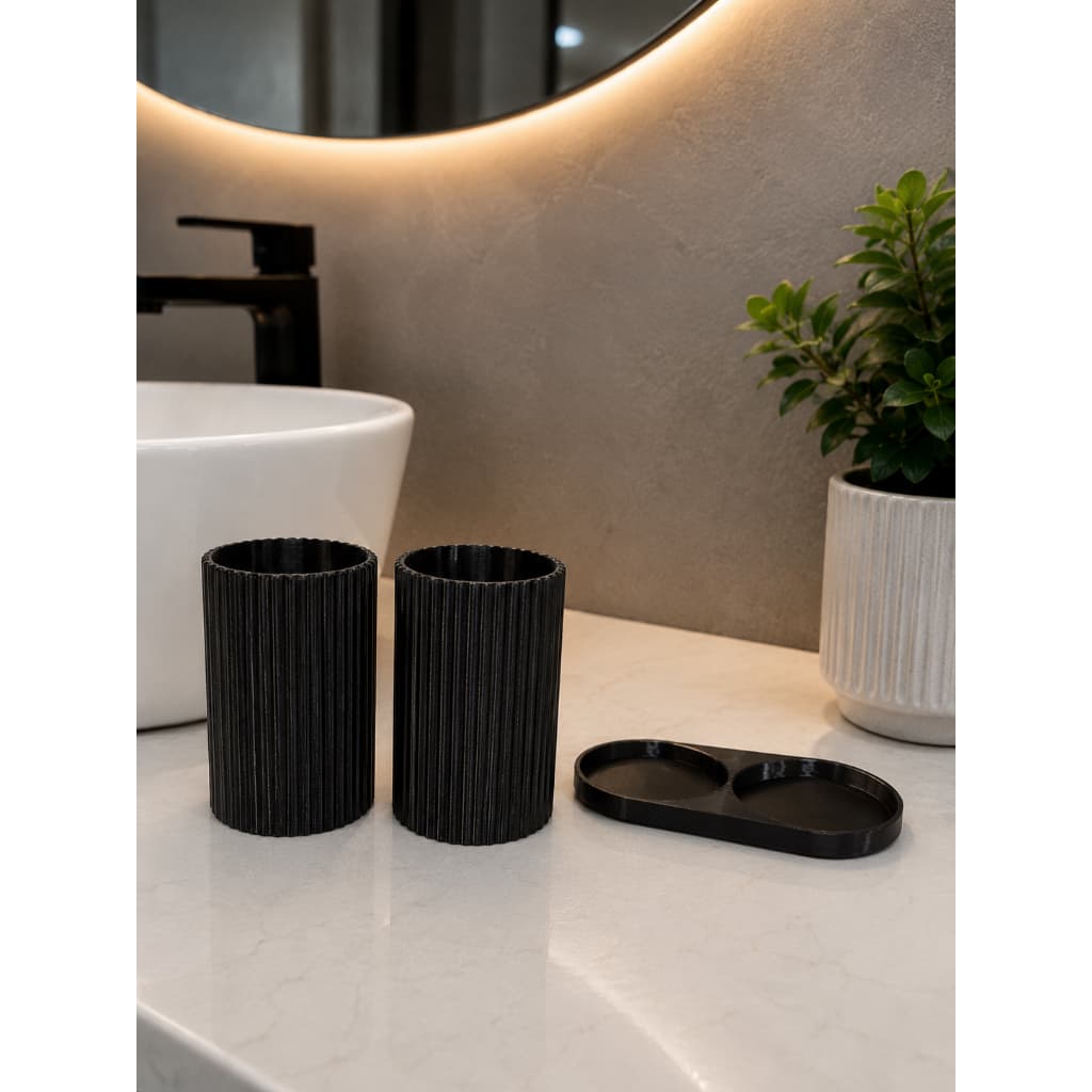 Porta Escovas Duplo Plastico com Design Moderno e elegante Minimalista para Banheiro