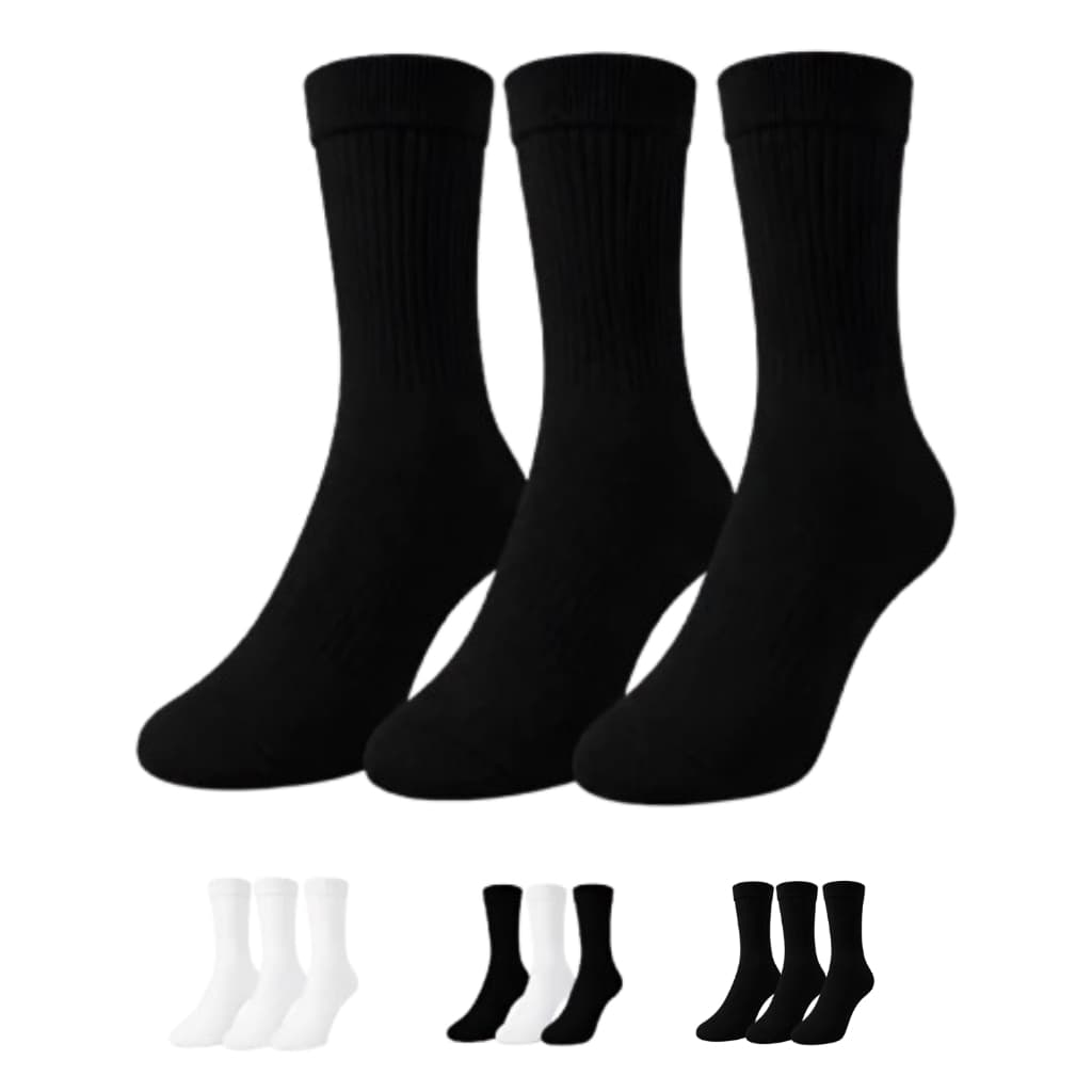 kit 3 Pares Meias de Cano Alto Corrida Caminhada Crossfit Atleta Esportiva com Compressão Unissex Poliamida