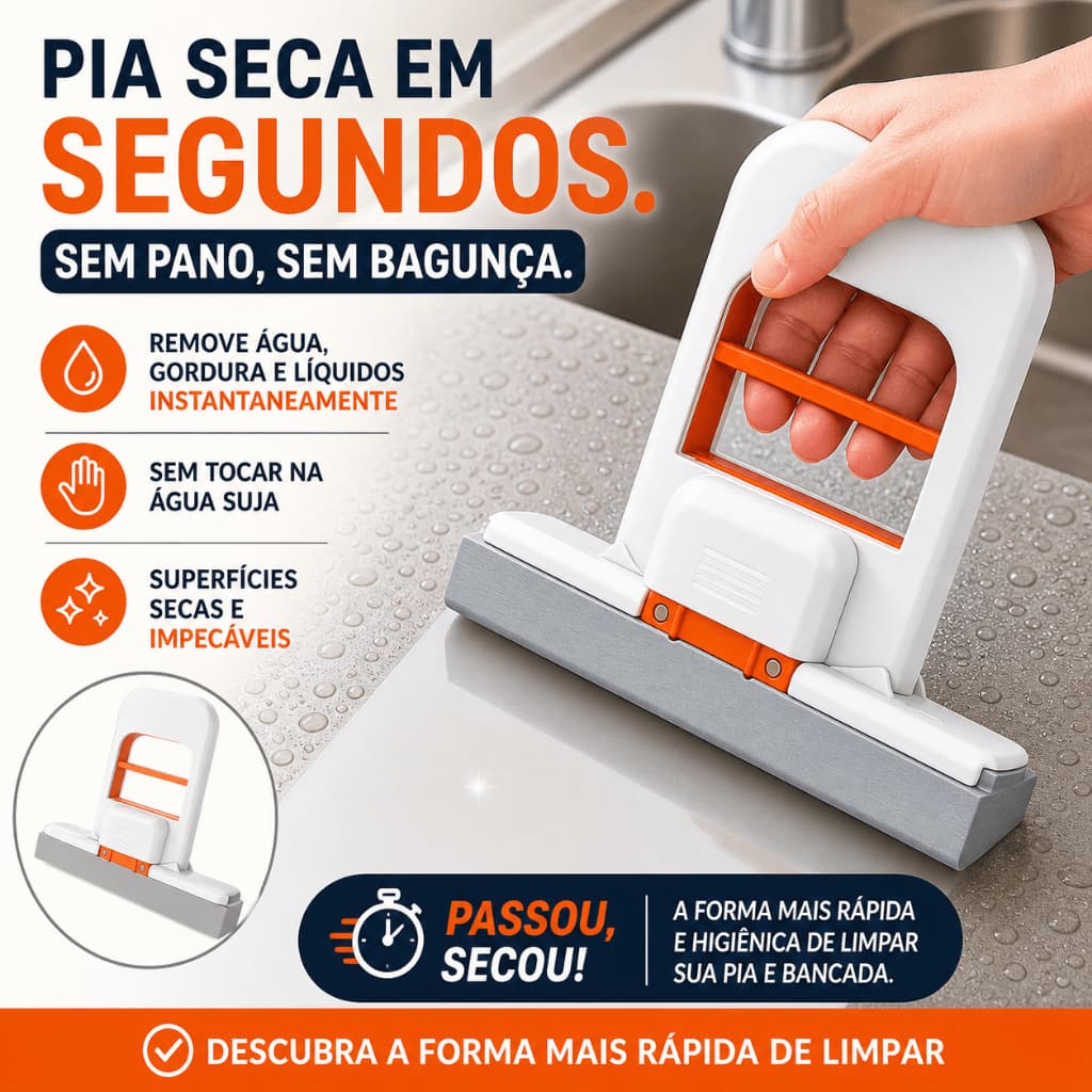Mini Mop Absorvente Portátil Rodo Esfregão Auto Torção Limpa E Seca Pia Bancada Vidro