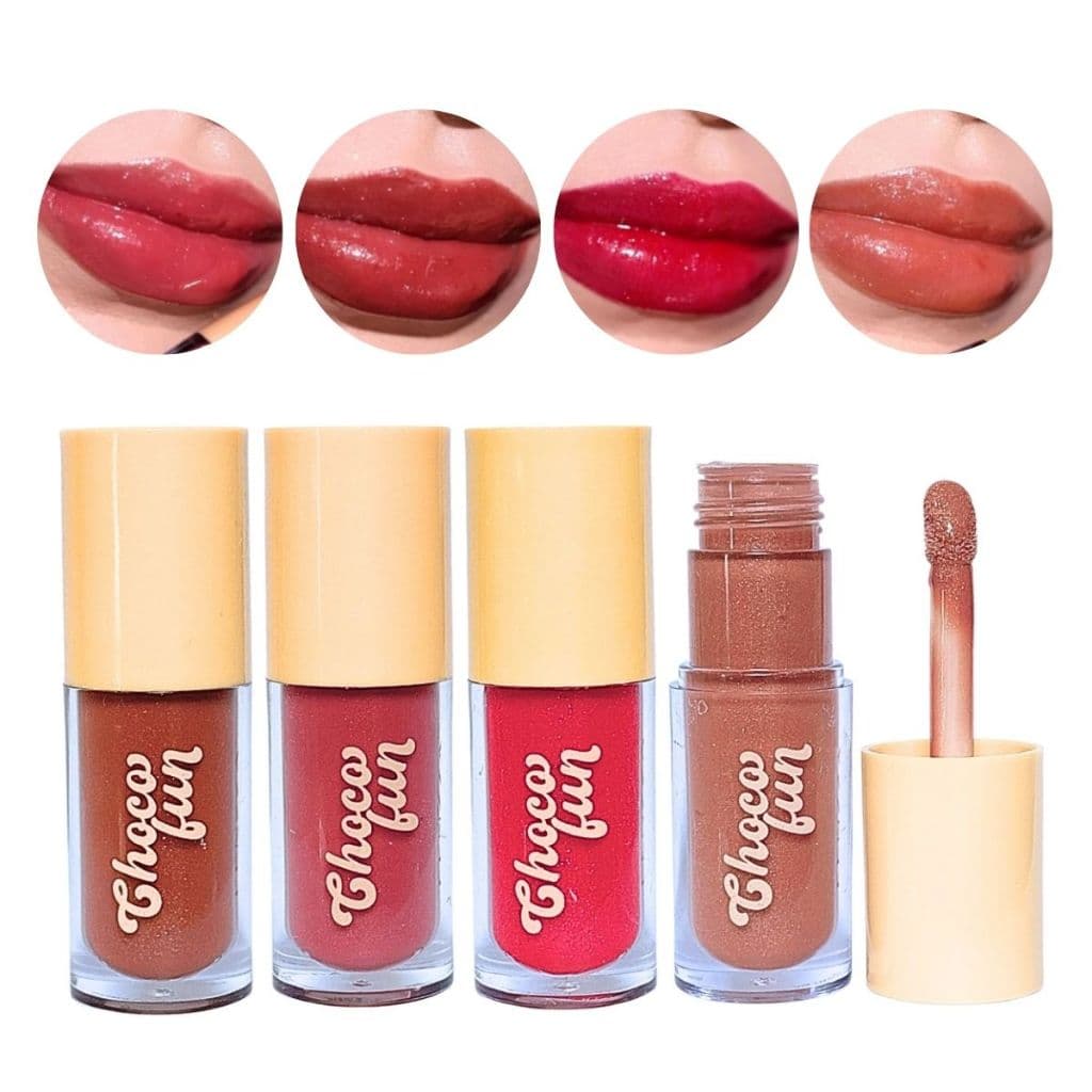 Lip Tint Cream Gloss Labial Com Brilho Choco Fun Shine Com Pantenol e Vitamina E - Fenzza