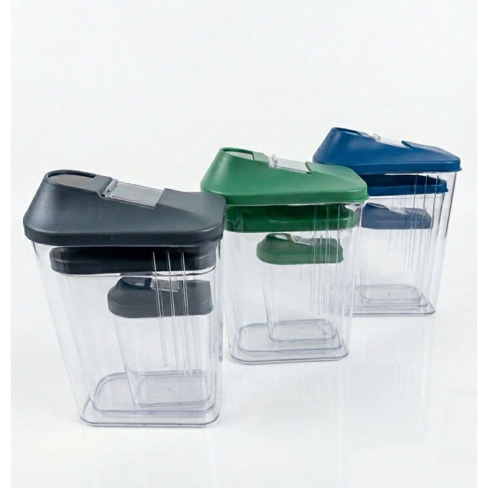 Kit 3 Potes Organizadores Acrílico Hermético com Bico Dosador – 1,45L, 750ml e 250ml Porta Farofa, Açúcar, Leite em Pó…