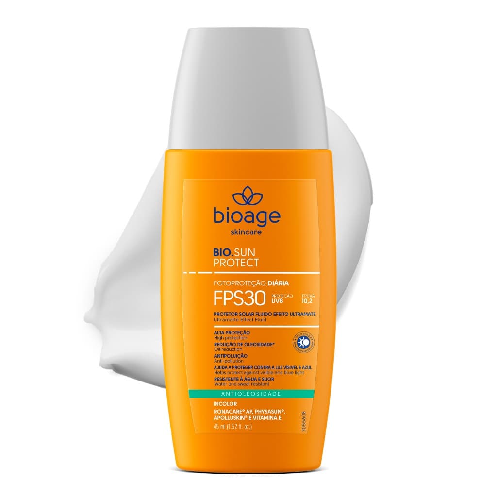 Bioage Protetor Solar Fluido Ultramate Incolor FPS30 45ml