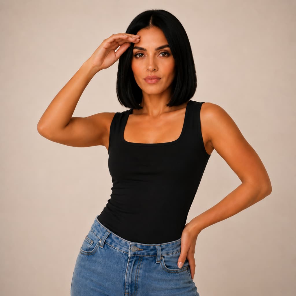 Blusa Regata Blusinha Lisa Feminina Decote Quadradro Alça Grossa Moda Blogueira Forro Duplo Suplex Premium Tendência