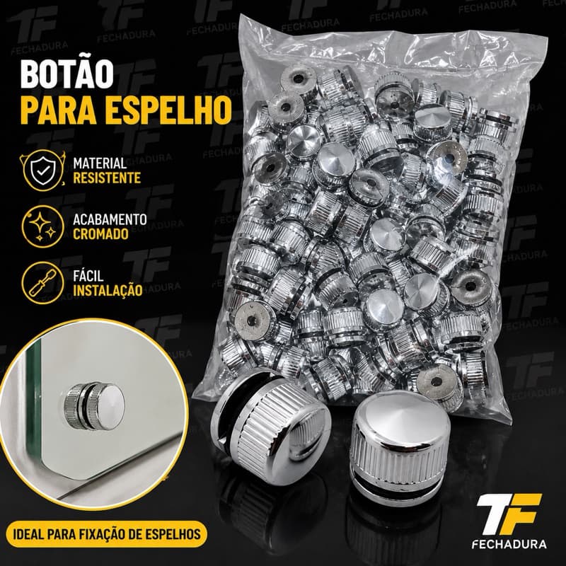 kit 100/200 Unidades De Botão Francês Finesson Abs (plástico) Suporte Para Espelho