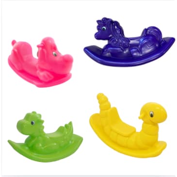 Kit 4 Gangorras Infantis: Unicórnio, Minhoca, Cachorro e Dino