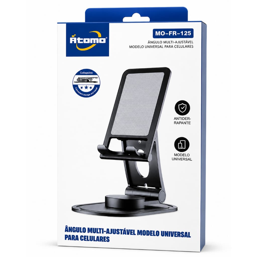 Suporte Celular Mesa Ajustável Dobrável Universal 360° Antiderrapante Compacto