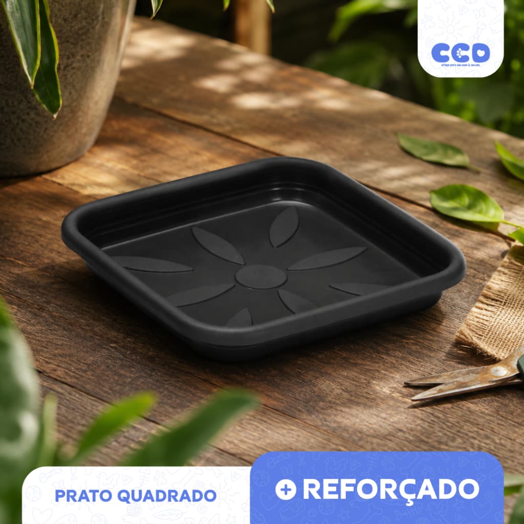 PRATO QUADRADO PARA VASOS Nº 1, Nº 2 OU Nº 3