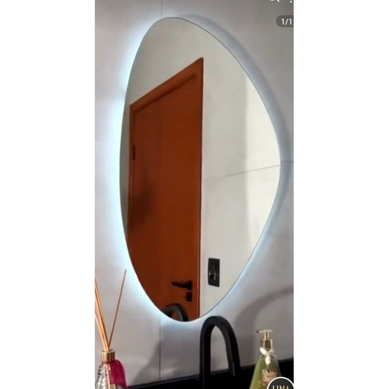 espelho orgânico com led 240 Lm espelhos com touch 85 x 55