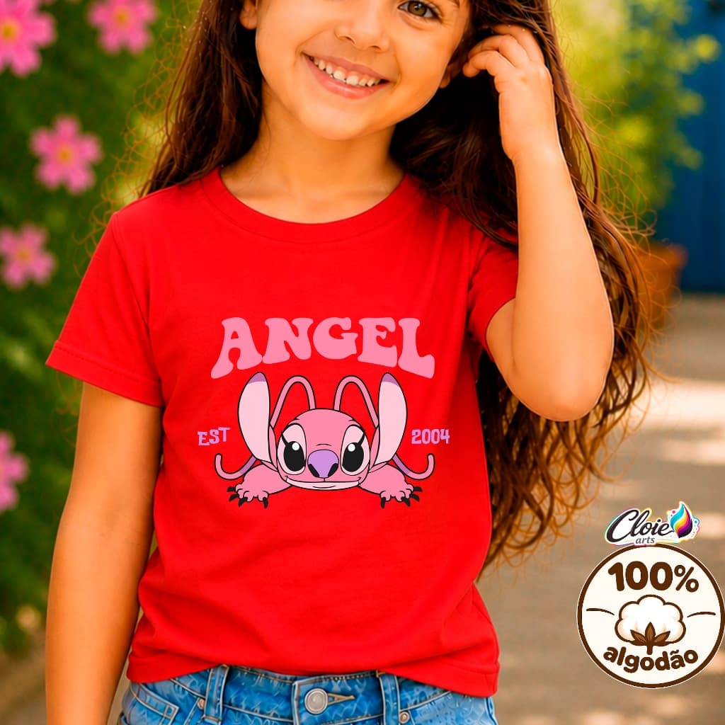 Camiseta Infantil 100% Algodão Angel Look do Universo mágico que encanta une Fofura Estilo e conforto Personagem Moderno
