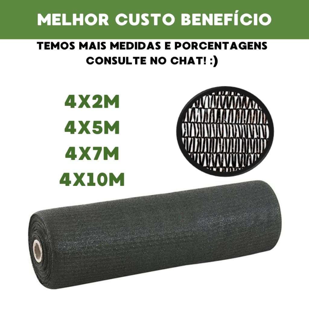 Tela Sombrite Sombreamento 30% Para Horta Jardim Estufa Pergolado Piscina Decoração de 1m até 10m