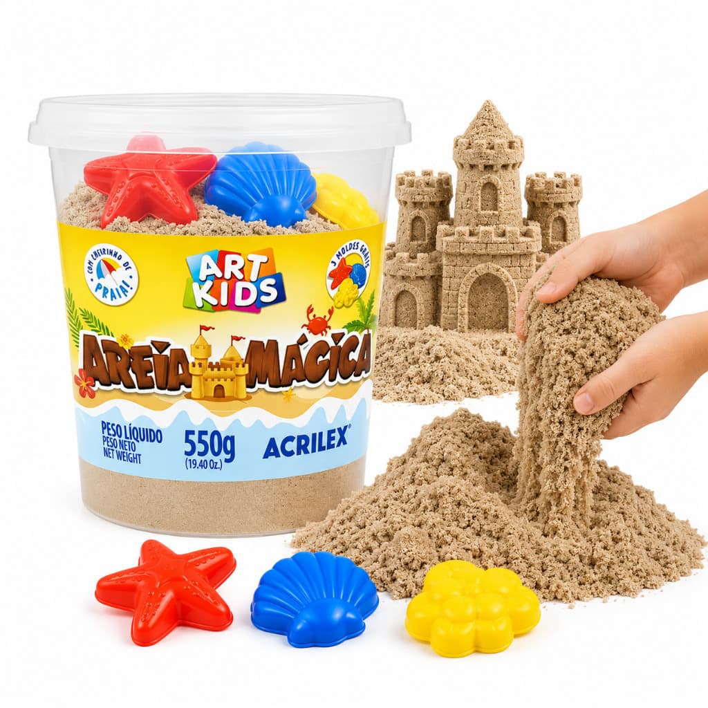 Areia Mágica Cinética Art Kids Natural 550g - Acrilex
