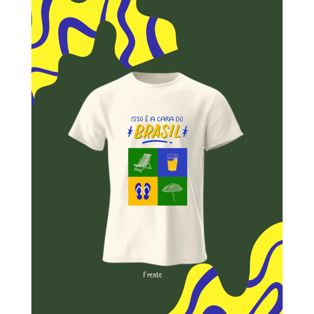 Camiseta BRASIL UNISSEX 100% Algodão com Estampa Moderna e Durável