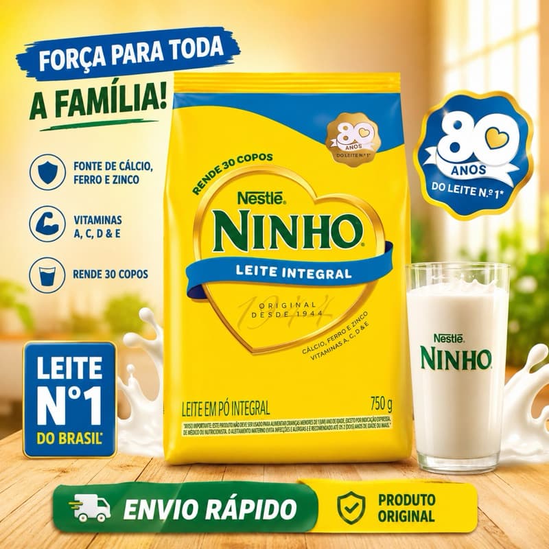 Leite Em Pó Integral Ninho 750g