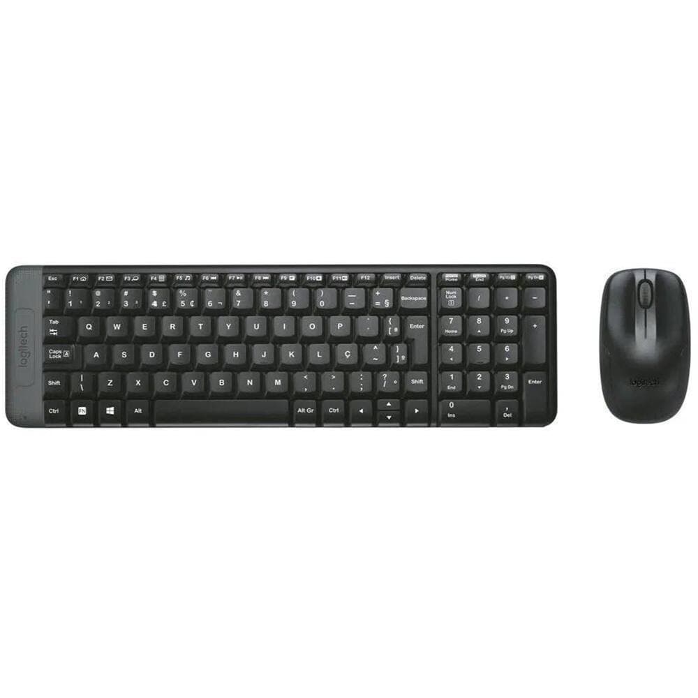 TECLADO E MOUSE LOGITECH MK220 SEM FIO COMPACTO CONEXÃO USB LAYOUT ABNT2