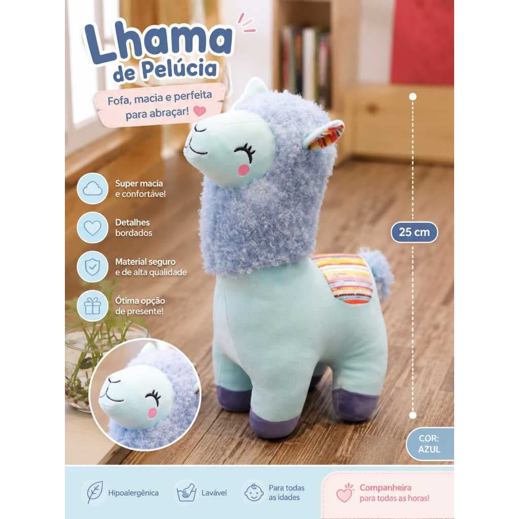pelúcia lhama, lhama de pelúcia, alpaca pelúcia, brinquedo infantil, pelúcia bebê, pelúcia macia, pelúcia 25cm, bichinho