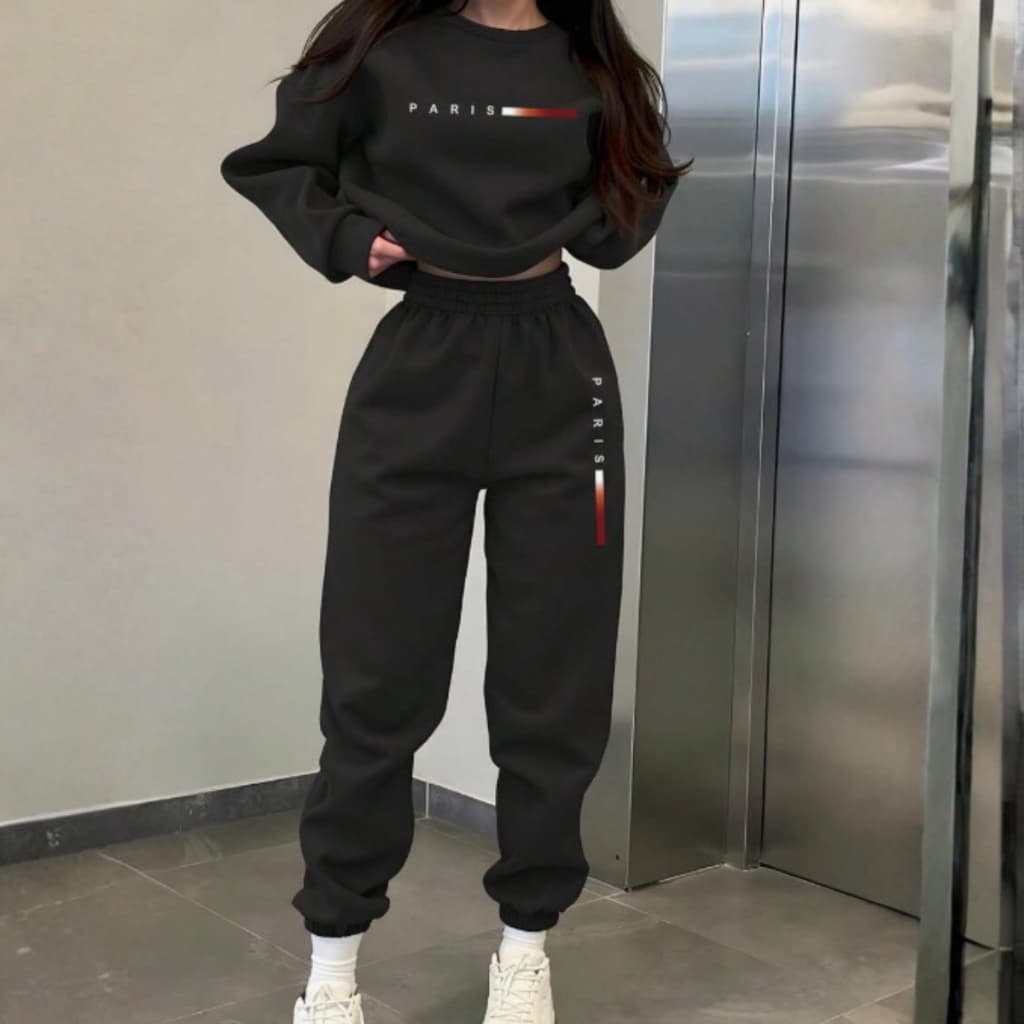 Conjunto Paris Red Feminino Y2k Moda Gringa Burguesinha Confortável Quentinho Inverno