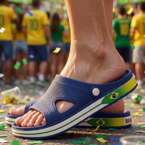 Chinelo Masculino Slide Confortável Brasil Copa do Mundo Antiderrapante Leve