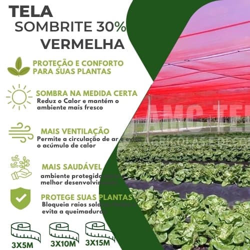 Sombrite 35% Tela de Sombreamento 35% Vermelho 1,50 Largura Jardim Viveiro Estufa Orquidário Pergolado Piscina Decoração