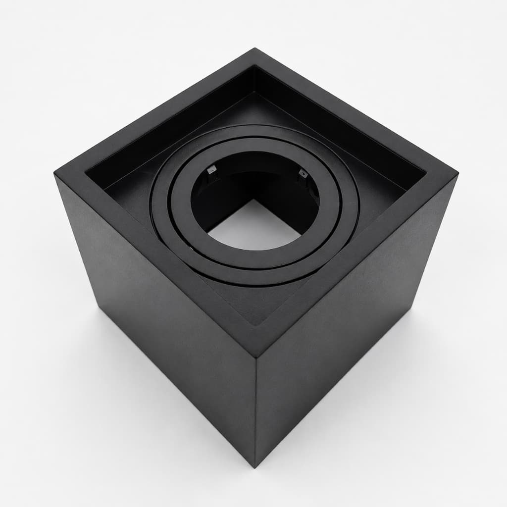 Plafon Sobrepor Quadrado Preto Par20 Boxit