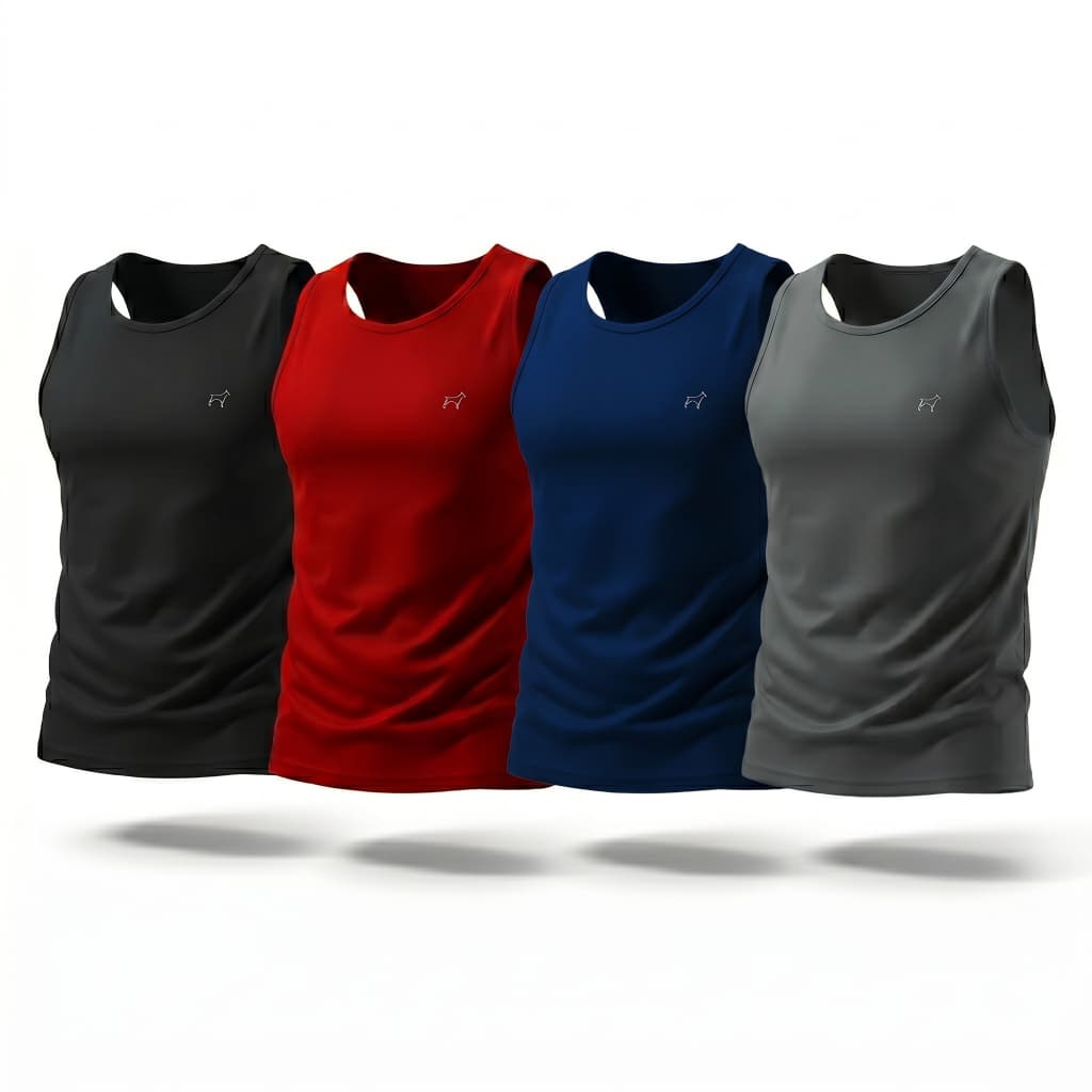 Kit 4 Regata Dry Fit Masculina Lisa Academia Treino Esporte Parvori