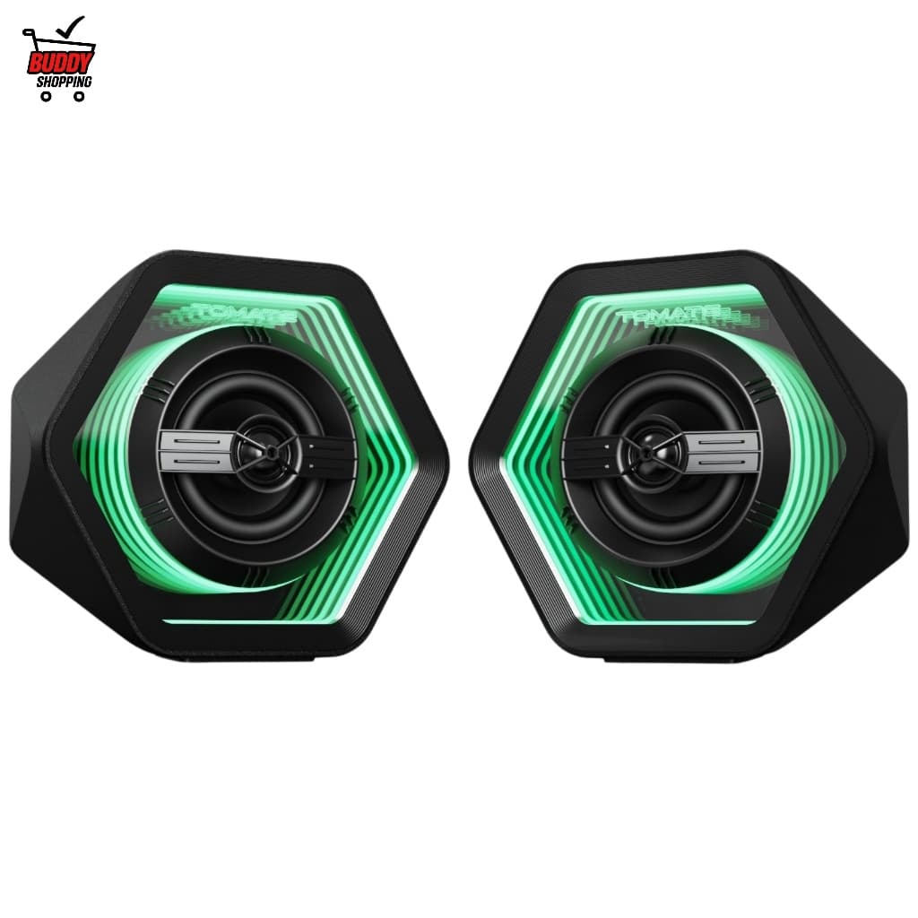 Caixa de Som Gamer Bluetooth Para PC Computador Notebook Som Potente 50W RGB LED P2 Graves MTS-3006