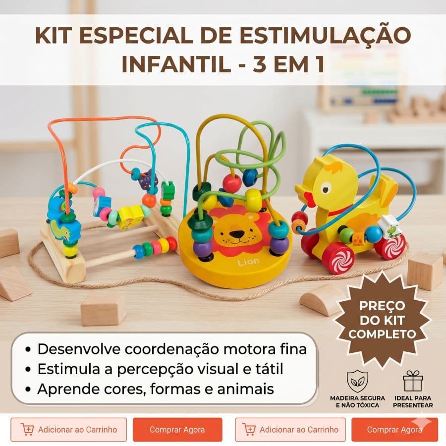 Kit Educativo Montessori Labirinto Aramado + Carrinho + Aramado Circular