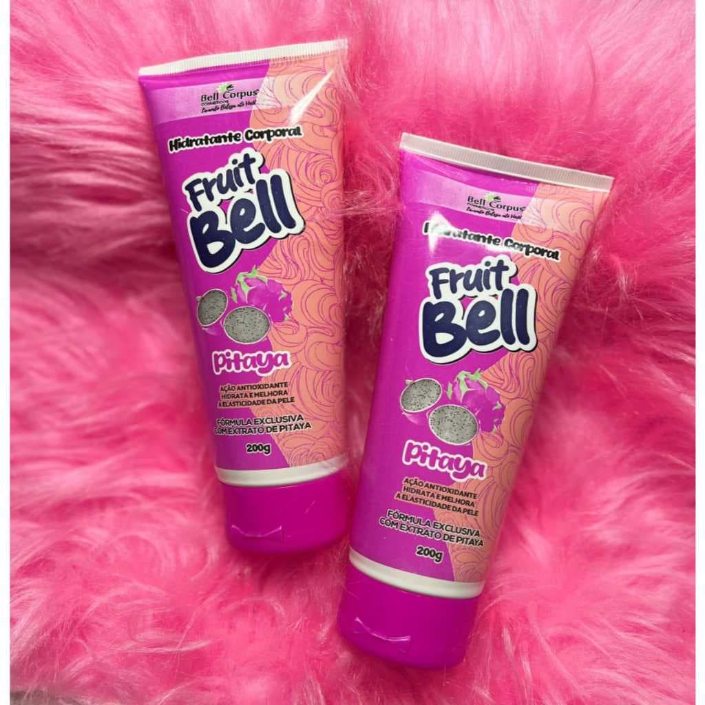 Hidratante corporal Fruit Bell 200gr fórmula exclusiva com extrato de pitaya