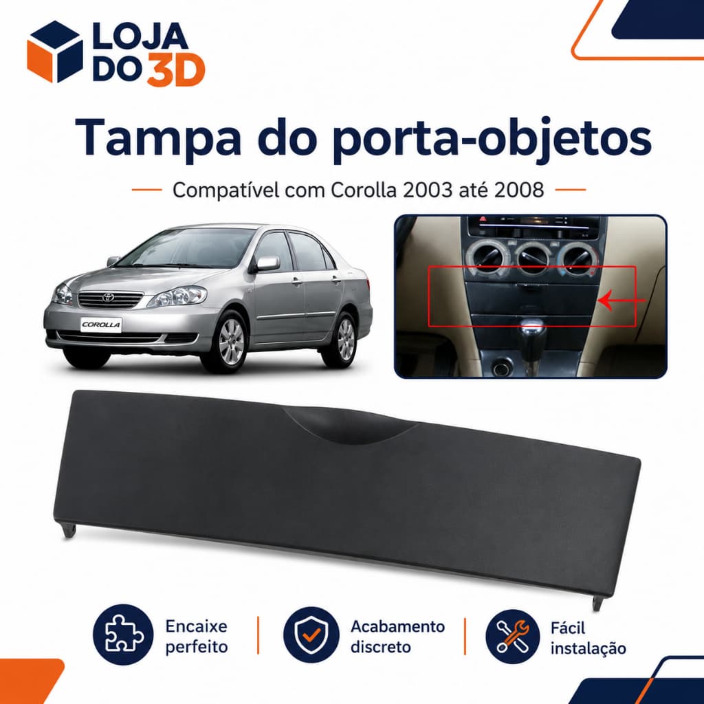 Tampa Do Painel Porta objetos Console Central Para Corolla 2003 até 2008